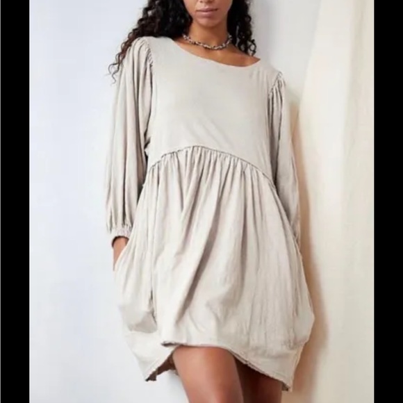 Free People Babydoll Dress in Oatmeal - Picture 1 of 3